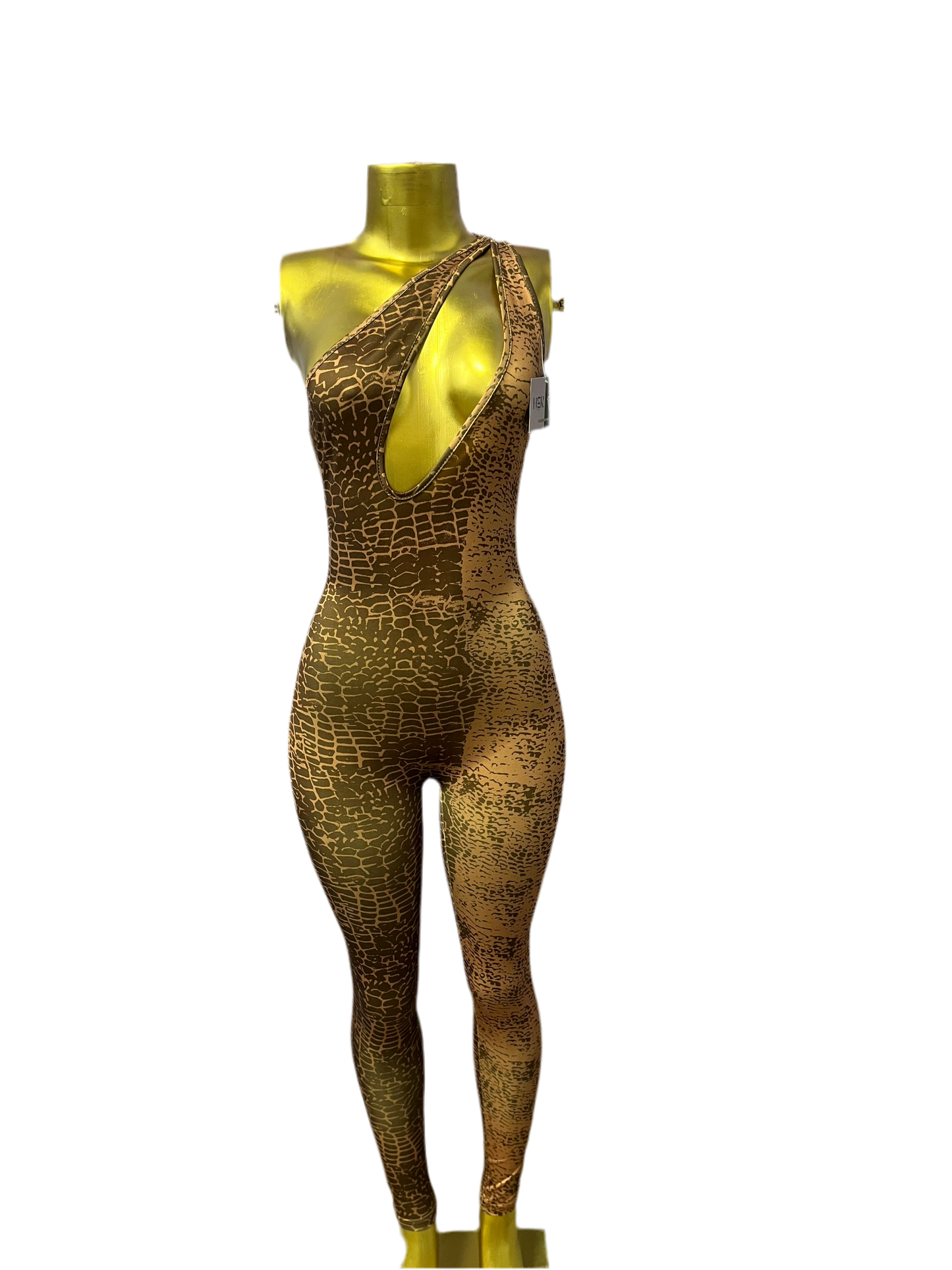 Brown croc jumpsuit