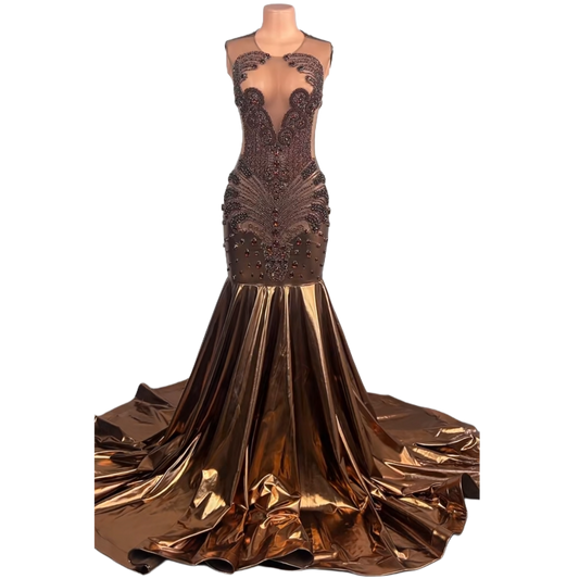 Bronze prom dress