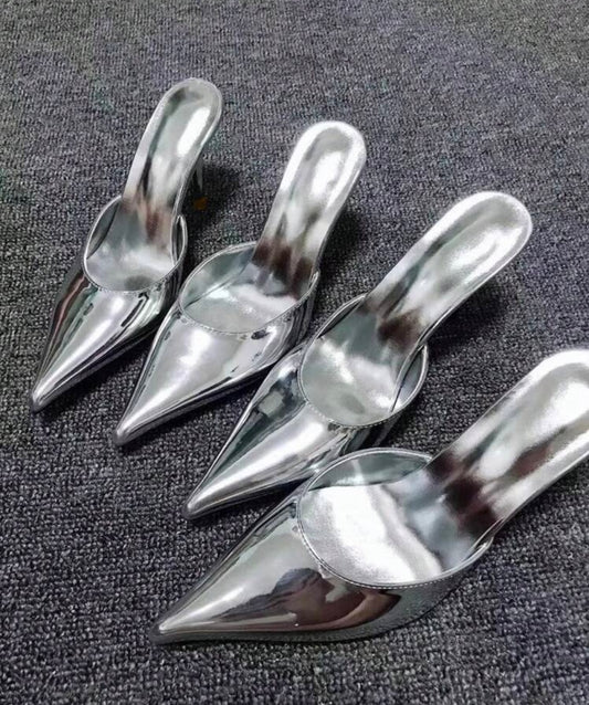 Silver Chrome heels