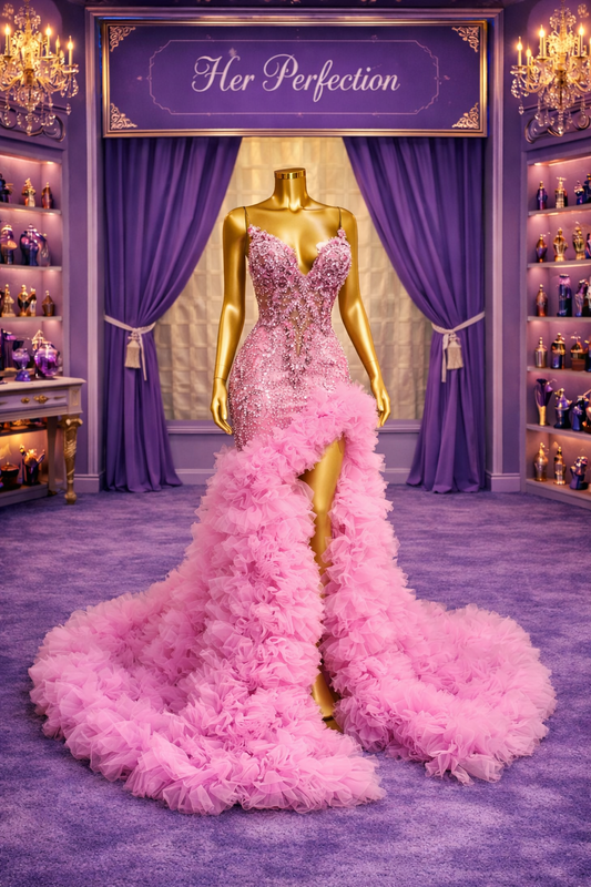 Pink ruffle dress