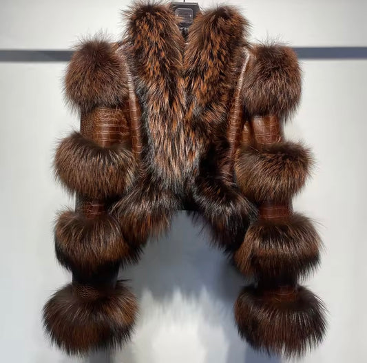 Brown Duskhollow Fox Fur Jacket